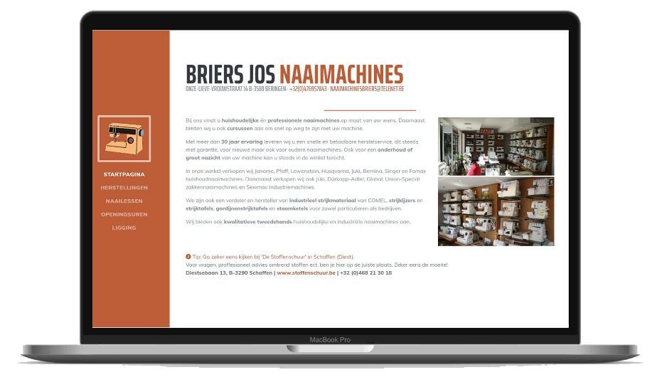 printscreen website Brier Jos Naaimachines